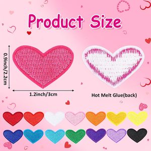 ホットセール2.5cmカラフルハートアイアン帽子パッチDiyバレンタインデーキッドスモールハートシェニールパッチハットドレスバッグ用