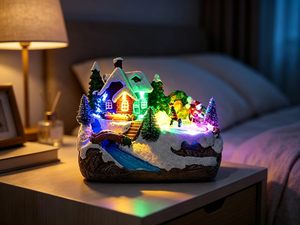 <span class=keywords><strong>Mini</strong></span> maison de neige à LED personnalisée artisanat en résine cadeau de décoration de Noël cadeau de Noël - Product Image 3