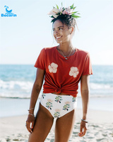 Vente en gros Vêtements de plage décontractés pour femmes Maillots de bain Tissu en mousseline imprimée Jupe de plage Robe sexy pour femmes Maillot de bain