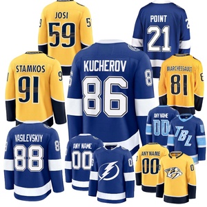 Tampa Bay Nashville Bordado # 21 Puntos # 86 Kucherov # 88 Vasilevskiy # 59 Josi # 81 Marchessault # Camiseta de hockey sobre hielo 91 Stamkos - Product Image 1