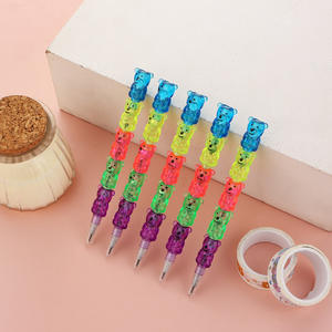 Cartoo Bear 5-Sectio Buildig Blocks No-Sharpeig Pecil Paso a paso Plástico Bullet Office Creative Desmontable Egg-Layig - Product Image 3