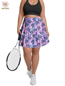 Minifaldas Deportivas de Yoga y Gimnasio con Logotipo Personalizado, 2 Piezas, Estampado Tropical, con Leggings, Faldas de <span class=keywords><strong>Tenis</strong></span>, Ropa Deportiva para <span class=keywords><strong>Mujer</strong></span> - Product Image 6