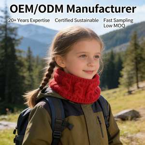 Cache-cou personnalisé pour enfants, doux et chaud, pour garçons et filles, marque privée, cache-cou en acrylique tricoté, doublure en polaire, écharpe d'hiver en forme d'infini - Product Image 1