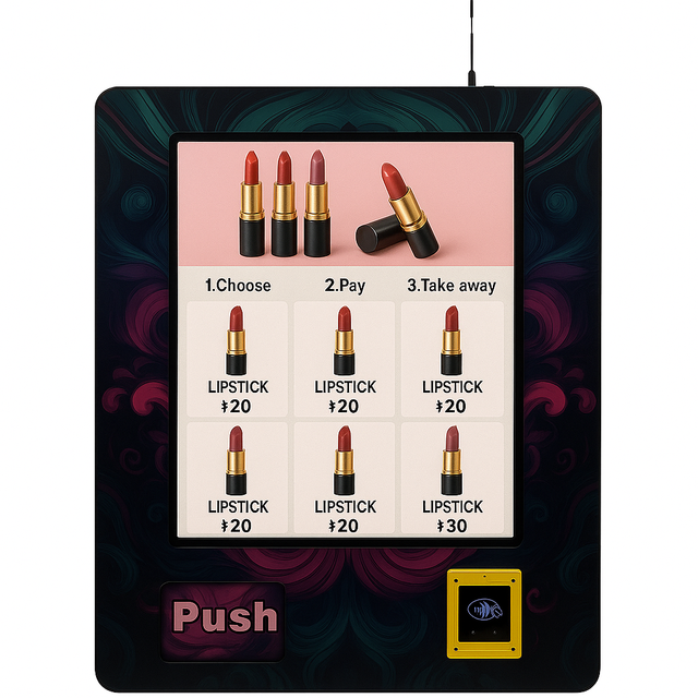 Smart Luxury Beauty Personalized Refill Lipstick Vending Machine Accepting Credit Cards Coins QR Codes Tokens