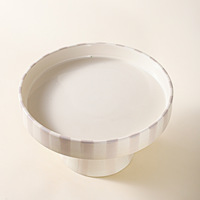 Plateau à fruits en céramique artisanale moderne, peint à la main, noir et blanc, style géométrique, fabriqué en Chine, emballage standard