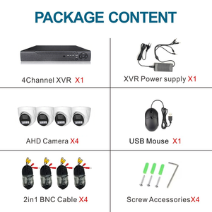 TSEye 4CH AHD DVR ระบบรักษาความปลอดภัยกล้องวงจรปิด กล้องโดม กล้องอนาล็อก การมองเห็นตอนกลางคืน การตรวจจับการเคลื่อนไหว ชุดกล้องวงจรปิดกันน้ำ - Product Image 3