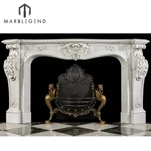 A Statuary Marble French Baroque style antique fireplace surround marble fireplace wholesales