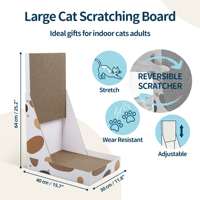 Griffoir vertical moderne en forme de L pour chat, en carton ondulé écologique, pour usage intérieur, design peu encombrant, résistant à l'usure