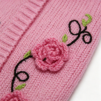 Pull en tricot doux et chaud pour chien, col classique rose luxueux, pour chiens de petite et moyenne taille