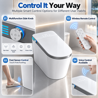 WC intelligent électrique moderne avec bidet intégré en céramique, ouverture et fermeture automatiques, télécommande et siège chauffant