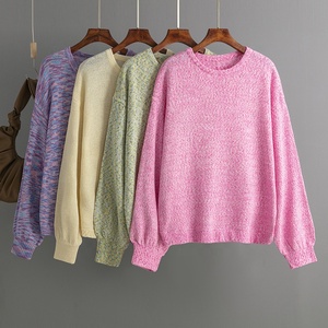Nuova Moda Europea e Americana Autunno Inverno 2025: Maglione Pullover Lavorato a <span class=keywords><strong>Maglia</strong></span> a Collo Tondo, Vestibilità Ampia, Tinta Unita per Donna - Product Image 1