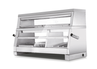 Vitrine chauffante professionnelle W 2X2 en acier inoxydable / Vitrine chauffante électrique en verre pour aliments