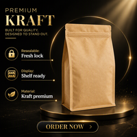 Sac en papier kraft pour aliments pour animaux de compagnie, refermable avec fermeture éclair, emballage autoportant, logo personnalisé