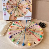 Jeu de société en bois premium 2-en-1 : défi de dénoulement de cordes et d'échecs magnétiques, améliore la concentration des enfants, jeu à long terme