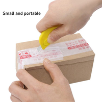 Cutter de sécurité portable mini, outil d'ouverture rapide pour colis, porte-clés promotionnels, mousquetons, emballage en acier inoxydable