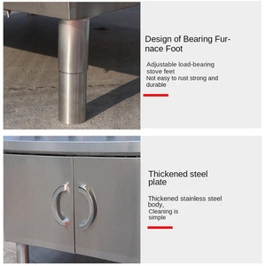 Cuisinière à induction en acier inoxydable, cuisinière de restaurant, cuisine autoportante, table de cuisson à induction commerciale à 4 brûleurs 3500w - Product Image 5