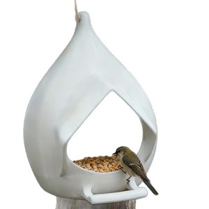 Plastic Hanging Bird Feeder 13x12.5x11cm White Glossy Outdoor For Pet Birds - Product Image 5