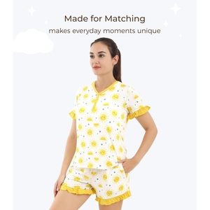 Conjunto de Pijama para Mujer, Manga Corta con Pantalones Cortos, Ropa de Dormir Suave, Ropa Casual para Estar en Casa, Tejido de Viscosa de Bambú - Product Image 2