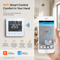 Termostato Inteligente WiFi Tuya para Calefacción por Suelo Radiante, Programable 7 Días, Montaje Empotrado, Pantalla Táctil, Control de Temperatura Ambiente para HVAC