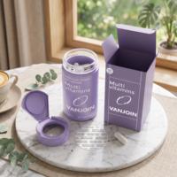 Flacon en verre de 150 ml pour capsules de vitamines, couleur du corps du flacon personnalisable, boîte vide pour pilules, boîte extérieure pour l'emballage de produits de santé