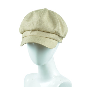 Sombrero octogonal de cáñamo de algodón fino Boina con lengua de pato de color sólido - Product Image 5