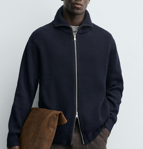 <span class=keywords><strong>Cardigan</strong></span> in Lana Stile Old Money con Collo Alto e Zip, Maglione a Maglia Grossa di Alta Qualità, <span class=keywords><strong>Cardigan</strong></span> <span class=keywords><strong>Basic</strong></span> Quotidiano da Uomo per l'Inverno - Product Image 4