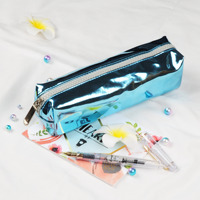 Trousse à crayons étanche et pailletée pour stylos Sac à fermeture éclair cosmétique transparent au laser Pochette de maquillage à fermeture éclair