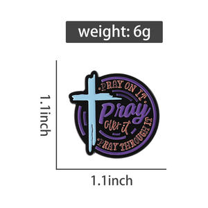 信仰珐琅别针祈祷永远基督教引用胸针翻领徽章宗教珠宝礼物给朋友信徒 - Product Image 6