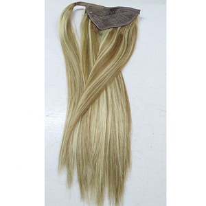 Extensiones de <span class=keywords><strong>Cabello</strong></span> Humano de Alta Calidad a Precio de Fábrica, Cola de Caballo con Clip, Extensiones de <span class=keywords><strong>Cabello</strong></span> con Cola de Caballo Envolvente - Product Image 1
