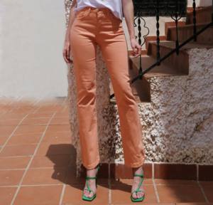 Inmaculada bertos กางเกงขายาว5กระเป๋าสีแซลมอน7019แบรนด์ inmaculada bertos พร้อมกางเกงผ้าซักขาตรง - Product Image 1