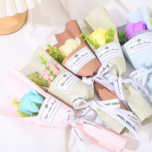 Cadeau de la Saint-Valentin, cadeau de <span class=keywords><strong>Noël</strong></span>, rose en dentelle unique, savon en forme de fleur, fleur artificielle, petit souvenir frais, mini <span class=keywords><strong>bouquet</strong></span> - Product Image 4