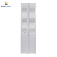 Porte pliante intérieure moderne, moulurée, peignable, avec apprêt blanc, décorative, insonorisée, gain de place, pour garde-manger et buanderie, à monter soi-même