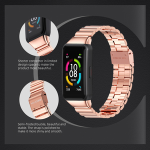 Bracelet de montre intelligente en acier inoxydable massif Milan Buckle pour <span class=keywords><strong>Huawei</strong></span> <span class=keywords><strong>Band</strong></span> <span class=keywords><strong>6</strong></span> Global - Product Image 4