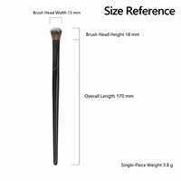 Pinceau de maquillage professionnel KB123 avec fibre de haute qualité de 0,07 mm, virole en aluminium épaissie et manche en bois de qualité supérieure