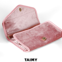 Organisateur de bijoux en velours, étui de voyage pliable avec rouleaux pour bagues, trous pour boucles d'oreilles, crochets pour colliers, pochette pour bracelets pour femmes