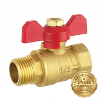 Válvula de bola de latón forjado de 1/2 pulgada, paso completo, 600 WOG, sin plomo, válvula de cierre NPT hembra para sistemas industriales de agua, petróleo y gas