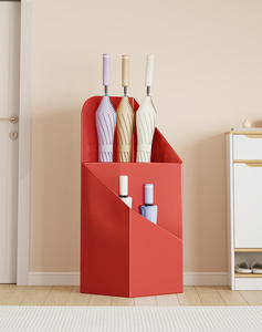 Porte-parapluies moderne en métal, artisanat, double face, capacité de 10 parapluies, finition thermolaquée, bac de rangement pour porte d'entrée - Product Image 5