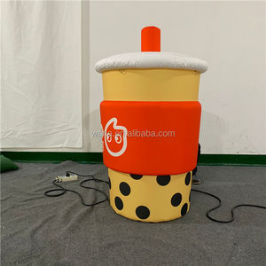 Cangkir Teh Susu Mutiara Tiup Raksasa untuk Dekorasi Acara Promosi Iklan-Bahan Oxford/PVC 16 Warna Kipas Terpasang - Product Image 5