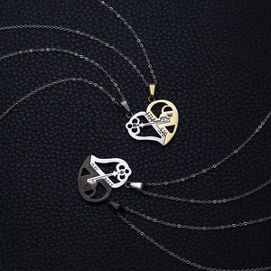 Pareja collar Heartbreak 2 cerraduras de llave Love You colgante collar de acero inoxidable corazón hombres mujeres San Valentín joyería regalos - Product Image 2