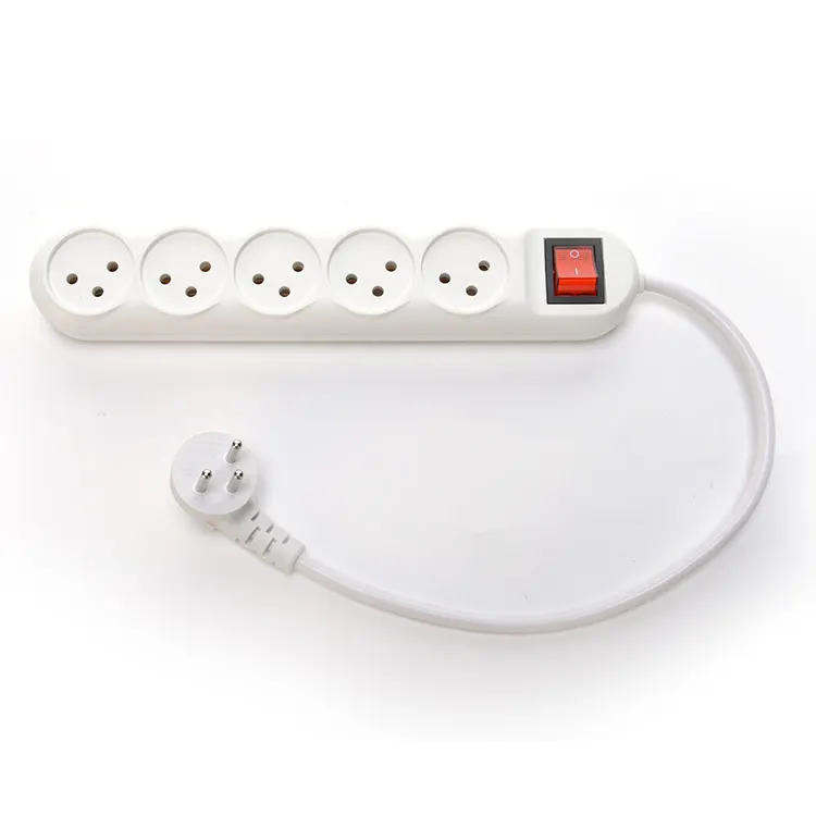 Hot Selling Power Strip Israel Tipo 5 pinos multi soquete plug cabo de extensão com cabo padrão VDE estendido h05vv-f 3g1