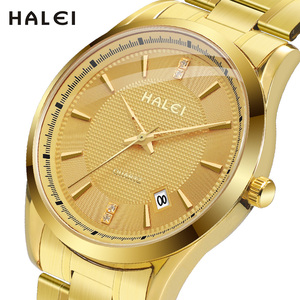 ดรอปชิปปิ้ง HALEI ควอตซ์นาฬิกาข้อมือสตรีสแตนเลสกันน้ำ 3BAR หน้าปัดเพชรตัวชี้แบบญี่ปุ่นขายส่ง - Product Image 4