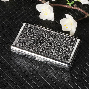 Op maat gemaakte luxe gegoten metalen sigarettenkistje, draagbaar klassiek papierhouder met bedrukt logo voor opslag - Product Image 3