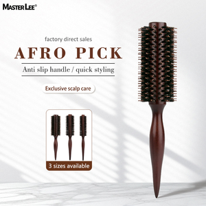 Peine de madera a buen precio, tres modelos, cerdas de jabalí, punta redonda, dientes de nailon, cola, pelo seco, cepillos redondos de madera - Product Image 6