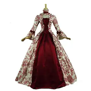 2024 Thời Trang Thế Kỷ 18 Của Phụ Nữ Rococo Bóng Áo Choàng In Ấn Dài Gothic Victoria Ăn Mặc Masquerade Chủ Đề Dresses