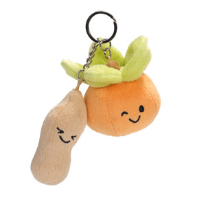 Portachiavi in Peluche di Cotone PP con Scritta 'Good Things Happen', Portachiavi in Pelliccia a Forma di Cachi e Arachidi con OEM ODM - Product Image 1
