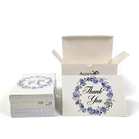Cartes de vœux personnalisées avec logo, motifs floraux variés, pour mariage, entreprise, remerciements, avec enveloppes et boîte
