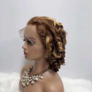 Jennifer Factory Price Black <strong>Pearl</strong> <strong>Blond</strong> Ombre Human Wigs Thick <strong>Hair</strong> Bundles Spring Curly Human <strong>Hair</strong> Wig 13x4 Full Lace Wig - Product Image 2