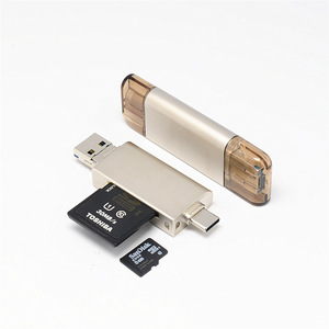 Lector de tarjetas tipo C 3 en 1, tarjeta de memoria MicroSD TF SD, USB 2,0 para teléfono móvil, ordenador, aleación de aluminio externa - Product Image 3
