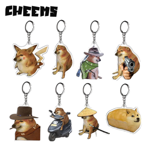 Cheems พวงกุญแจอะคริลิคสีแดงรูปตัว D รูปสุนัขน่ารักๆตัวน้อยสีแดง - Product Image 1