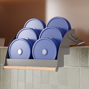 Sistema di Sollevamento Senza Foratura, Organizzatore <span class=keywords><strong>a</strong></span> 3 Ripiani per Armadi da <span class=keywords><strong>Cucina</strong></span> con Maniglia in Legno, Portaspezie Estraibile <span class=keywords><strong>a</strong></span> Parete - Product Image 4